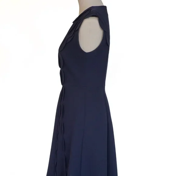 Ted Baker Triksi Scallop-Trim Skater Dress in Navy - Picture 5 of 5